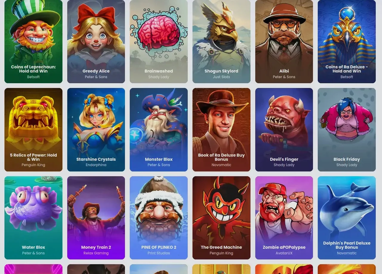 Игровой интерфейс онлайн казино Анлим